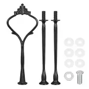 1 Set Cake Tray Stand Handle Plate Hardware Fitting, 3-Tiers Crown Black