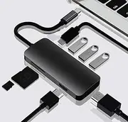 USB Type C Hub to HDMI-Compatible MST 4K VGA Adapter USB C HUB Docking Station RJ45 LAN Ethernet SD TF for MacBook