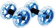 Ab Wheel Roller Two Wheels Fitness Exercise Strength Training Workout Blue/Yellow 2 Pack
