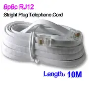White 10M 6P6C PRO ADSL Telephone Cord Cable RJ11 / RJ12 Made in Australia