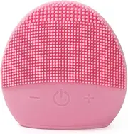 Mini Silicone Facial Cleansing Brush - FEITA Waterproof Silicon Face Cleaner and Electric Masager System for All Skin Types (Pink)
