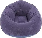 Inflatable Lounge Chair: Bean Bag Chair with Flocking PVC, Foldable Bean Bean Bag Chairs for Adults, Inflatable Couch for Living Room, Bedroom, Balcony, Office, and Travel (Dark Blue)