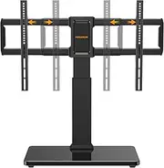 Perlegear Swivel TV Mount Stand, Universal TV Stand for 37-80 inch TVs, Height Adjustable Tabletop TV Stand Holds up to 99 lbs, Preassembled InstaMount Front Support, Max VESA 600x400mm, PGTVS28
