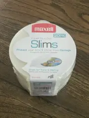 Maxell Clear CD & DVD Slims Cases CD356 - 20 Pack New Sealed
