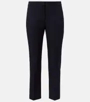 [McQueen] McQueen Cropped wool gabardine flared pants AU 6 blue