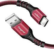 [Fasgear] 1m USB Type C 2.0 Cable, High Speed and Fast Charging, Compatible with Moto G6,7, Galaxy Note 10, S9, S8, Oneplus 7 pro, Sony Xperia L1, XA2, Huawei P20 Lite, Redmi Note 7 (Red)