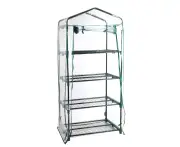 4 Tier Mini Greenhouse Garden Bed Planter Box PVC Cover 1.6x0.7x0.5M Patio Deck