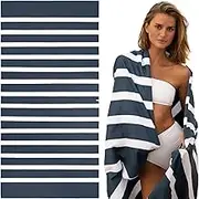 SummerSand Microfiber Beach Towel Extra Large 200x100 cm - Quick Dry, Sand Free - Compact and Lightweight for Travel - Recycled Materials - Travel Bag Incl - Oversized Pool Towel – Deep Blue