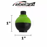 1" inch - ROUND - GREEN & BLACK - Fishing Bobber Float - 3 to 1000 Count Packs