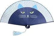 Folding Fan, Portable Fan, Cat Pattern Fan, LadiesFolding Fan, Party Fan, Dancing Fan, Chinese Fan, Home Decoration