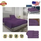 Plum Split King Sheets - 5-Piece Set, 800TC Soft Egyptian Cotton, Modern Design