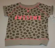 New Carter's Girls 6 Tunic Top Leopard Animal Print AWESOME Graphic French Terry