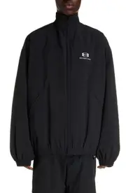 Balenciaga Gender Inclusive Oversize Cocoon Kick Technical Ripstop Windbreaker in Black at Nordstrom, Size 1