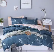 Artistic Floral Quilt/Doona/Duvet Cover Set (Queen Size) M395 Blue