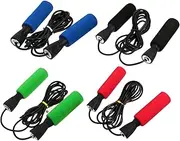Generic 4Pcs Sponge Handle Jump Rope Non Slip Skipping Ropes for Adults for Fitness School Supplies and Cardio Exercise