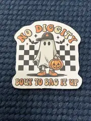No Diggity Ghost Sticker - Spooky Season Halloween Decal Laptop