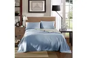 KENSINGTON 1200TC COTTON SHEET SET IN STRIPE-KING - CHAMBRAY (BLUE)