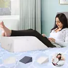 Leg Elevation Pillow Memory Foam, Reading Back Support Pillow with Removable Bam
