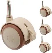 ERINGOGO 4pcs Crib Casters Caster Wheels Furniture Trolley Back Caster Chair Roller Wheels Silent Caster Swivel Wheels Rolling Chair Wheels Replacement Wheels for Bed Beige Rubber