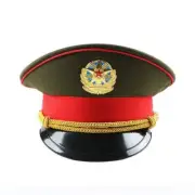 Men's Army Hat Star Badge Flat Cap Soldier Fancy Dress Military Costume Cosplay