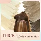 CLEARANCE 100G Thick Tape In Remy Human Hair Extensions Full Head Brown 80PCS
