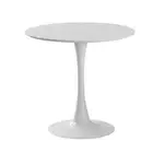 AINPECCA 1x Tulip Round table Dining Table Faux Marble White Metal Legs Cafe AU