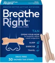 Breathe Right Nasal Strip to Stop Snoring Original Tan Small/Medium 30ct (6 Pk)