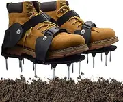 Lawn Aerator Shoes | Yard Aerator Shoes | Heavy Duty Spiked Portable Hand Tools For Garden Soil Fertilizer Compost Sand Sod Dethatching Mowing Landscaping Maintenance Irrigation Patio Cleaning Levelin