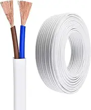 0.5mm²-4.0mm² Gauge 2 Conductor Wire, 320FT Flat Wire PVC Sheathed Low Voltage Cable Cold-Resistant Material Pure Copper Hookup Wire for Household Appliances, LED Lighting(Black,0.75 mm²)