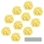 30 Set Yellow Silk Artificial Hydrangea Heads Wedding Fake Hydrangea Flowers