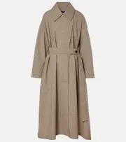[CO] CO Checked wool-blend trench coat XS/S blue