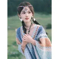 在飛比找ETMall東森購物網優惠-波西米亞麗江旅行拍照民族風披肩斗篷女外套大理新疆西藏旅游披風