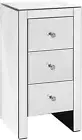 Bedside Table Mirrored Side Tables Storage Small Narrow Desk Chest of Drawers