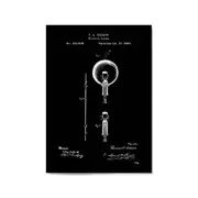 Vintage Edison Light Bulb Patent Wall Art #1