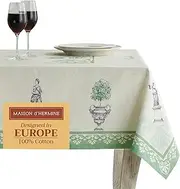 Maison d'Hermine Table Cloth Rectangle Table 100% Cotton 60 x 108 Inches Tablecloth Reusable Decorative for Dining Room, Farmhouse, Home, Party, Festive & Wedding Spring Summer - Jardin Du Roy