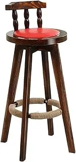 Tall Bar Stools Creative Retro High Stool Backrest High Stool 360-degree Rotating Bar Stool Home Restaurant Kitchen Dining Island Chair Barstools (Color : One Size)
