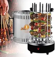 Electric Rotating Vertical Rotisserie Grill,1200W Indoor Smokeless Grill Barbecue Grill with 8 Grill Fork, Easy To Clean,Uniform Heat,Automatic Rotary Skewer Machine for Kebabs, Skewers and Fish Roast