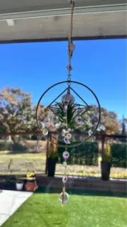 Healing Suncatchers for Home Window Decor Hanging Pink Quartz Crystal Suncatcher