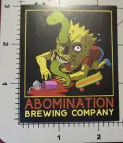 ABOMINATION BREWING Connecticut everday fog snk STICKER decal craft beer brewery