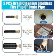 3 Pieces Cleaning Bladder Fit 1 to 6 inch Drain Pipe for Kitchen Sink Pipe