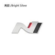 Car Sticker N Line Nline Emblem Badge Decal For Hyundai I20 I30 Kona Tucson Sonata Elantra Veloster Fender Front Grille Logo N Bright Silver