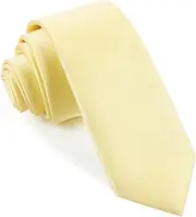 [OTAA] Light Yellow Satin Skinny Tie Casual Ties for Men - Perfect Neck Tie for Groomsmen Wedding Ties or Formal Occasions - Ideal Gifts for Him