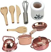 ifundom 1:12 Mini Dollhouse Kitchen Set Boys and Girls Play Pots and Pans Toy Alloy Material