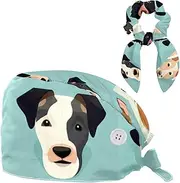 [YTYVAGT] Scrub Caps Women,Scrub Hats Suitable for Women,Animal Dog Face Cartoon