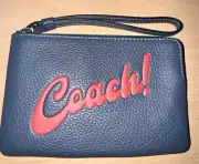 Coach Corner Zip Wristlet with Coach Graphic, New with Tags