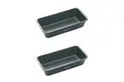 2x Mastercraft 28cm Heavy Base Non-Stick Loaf Bread Pan Baking Mould Large Black