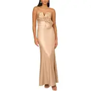 Aidan Mattox Womens Metallic Strapless Evening Dress Gown BHFO 6724