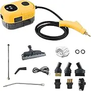 Steam Carpet Cleaner, 2500W Steam Cleaner with 3 Brush Heads, 1100ML Water Tank, 15S Quick Heating, 6 Steam Settings, Portable Steam Shot Cleaner for Carpet Sofa, Kitchen Yellow