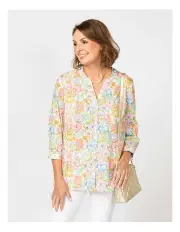 [Fella Hamilton] Floral Muse Liberty 3/4 Sleeve Shirt in Assorted