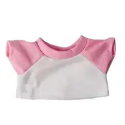 Pink & White T-Shirt for Build Bear Clothes | Fits 6-10" Plush Teddy Bears